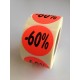 Etiket Ø35mm fluor rood 60% 500/rol Td27511760